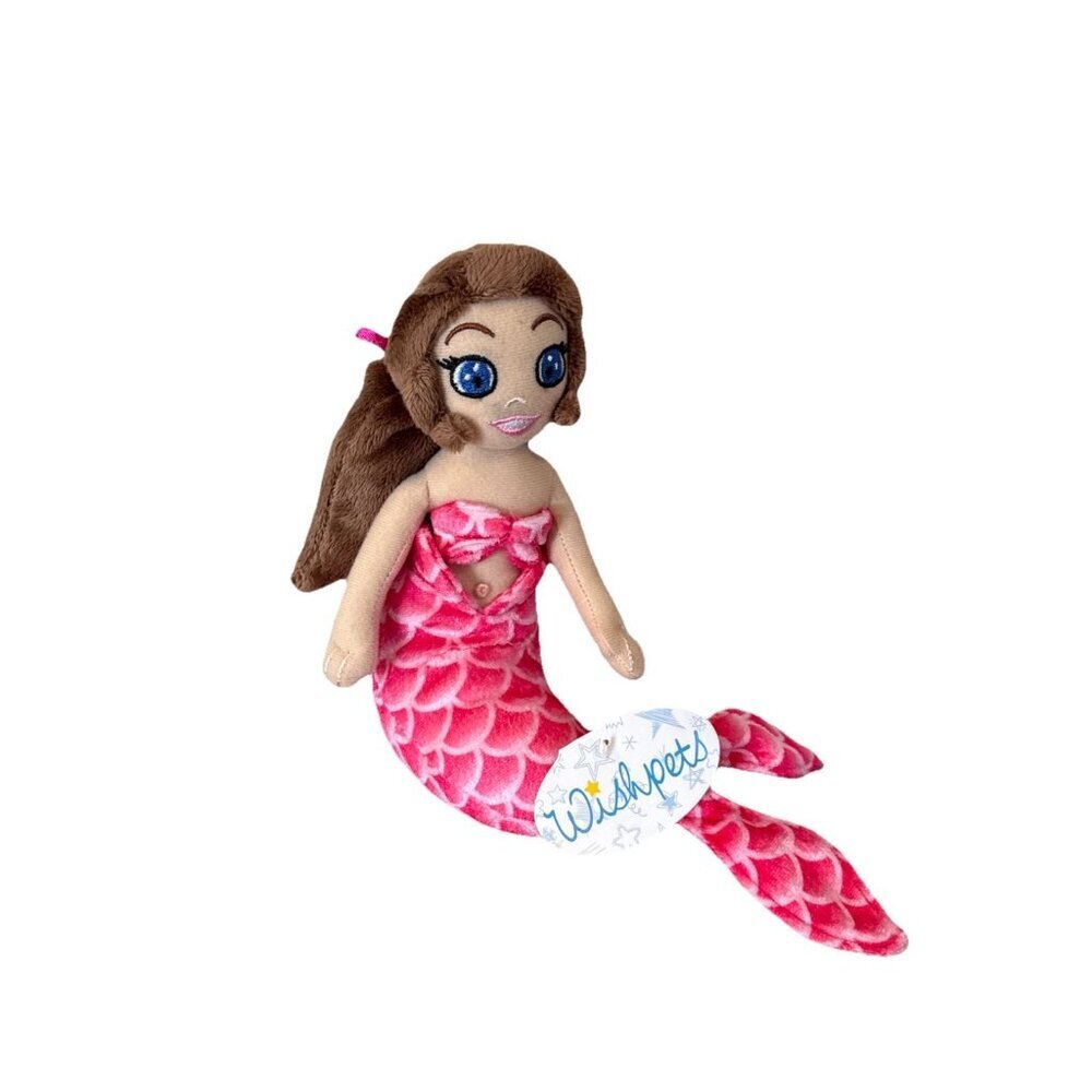 Wishpets Shimmer Mermaid Brown Hair Pink Plush Doll Stuff Animal Tags Kayla